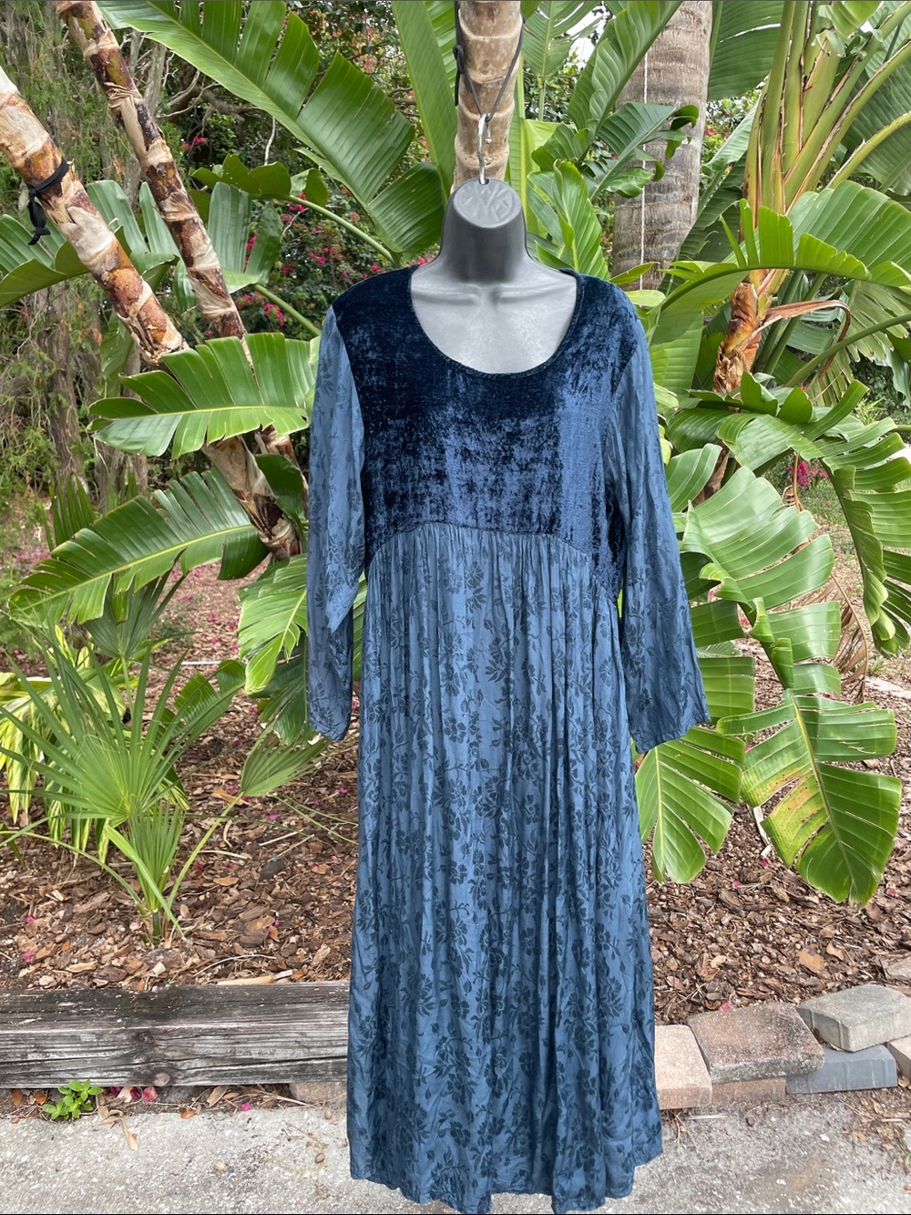 sacred threads velvet and Jacard maxi dress